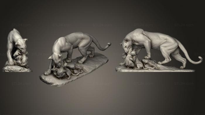 Animal figurines (Panther Sculpture, STKJ_1244) 3D models for cnc